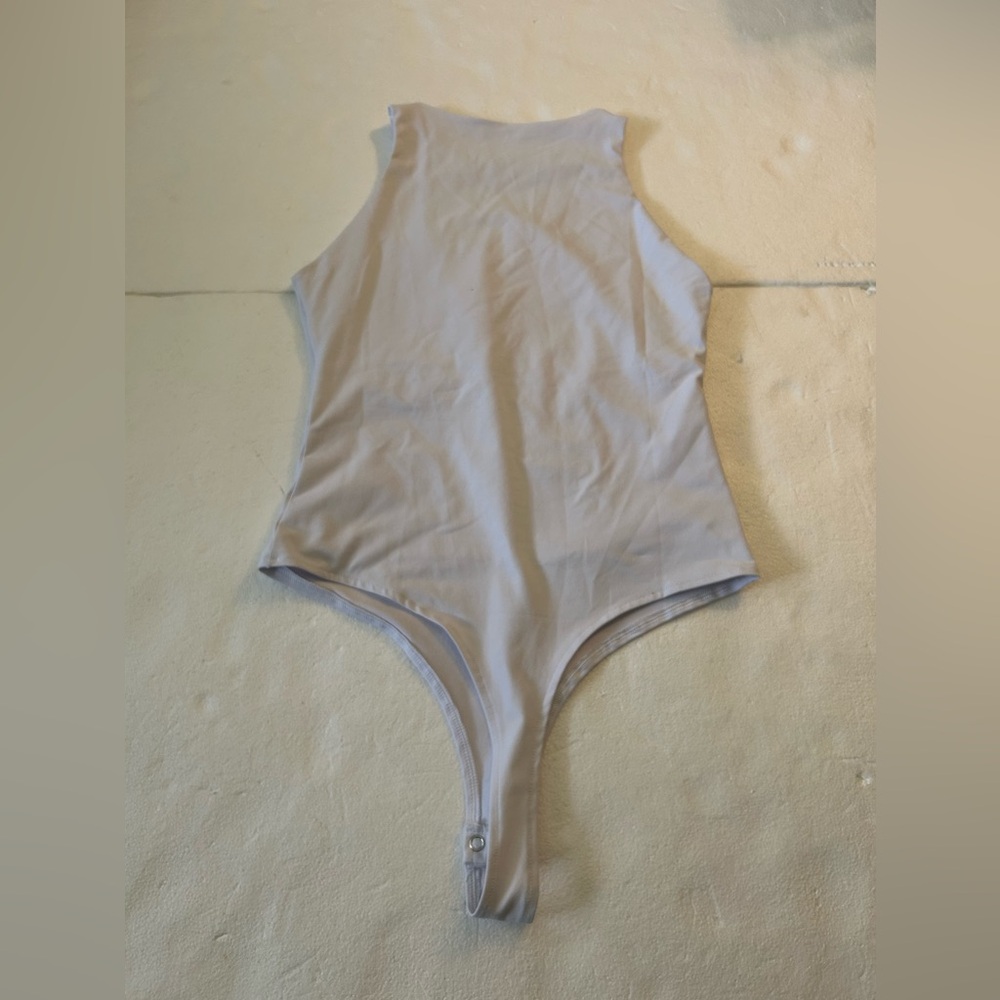 Reoria white high neck sleeveless bodysuit tank top - Picture 12 of 12